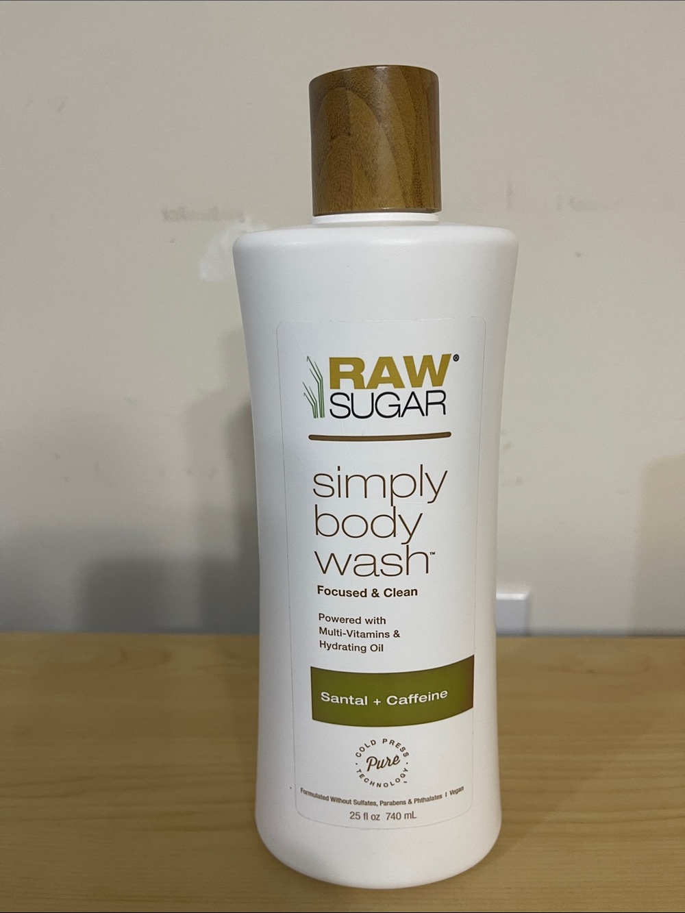 Sugar Raw Simply Body Wash in White with Gold Cap
